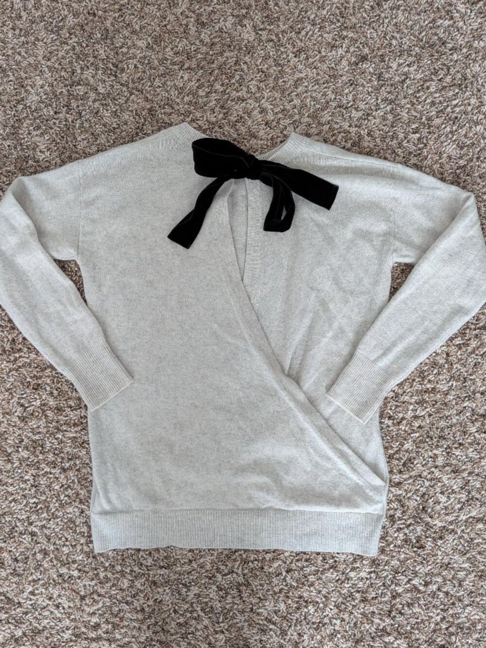 Autumn Cashmere Open-Back Sweater with Velvet Bow - Picture 1 of 5